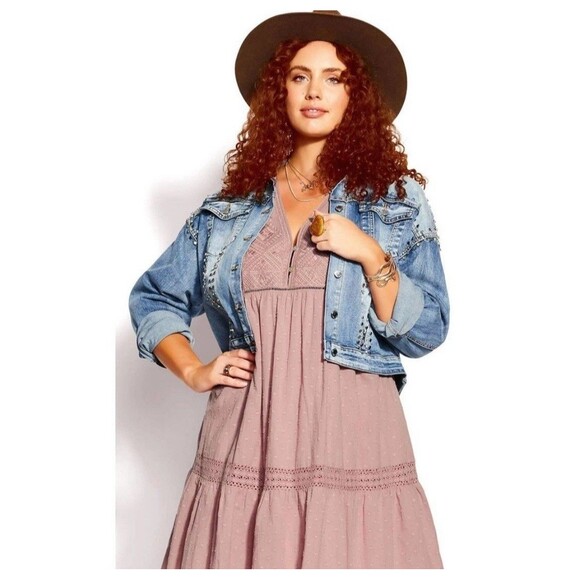 Starling Reine Dress Women 16 Dusty Pink Rose Puff Cottagecore Boho Peasant - Picture 2 of 12